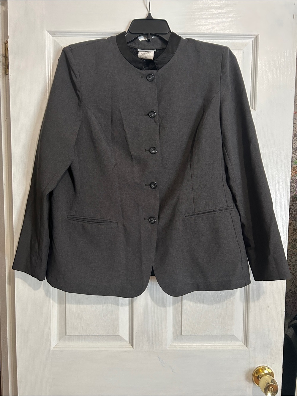Women's Black Mandarin Collar Blazer